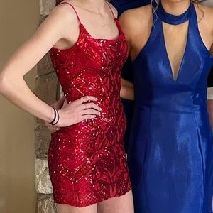 red macy sequin dress. size 0.